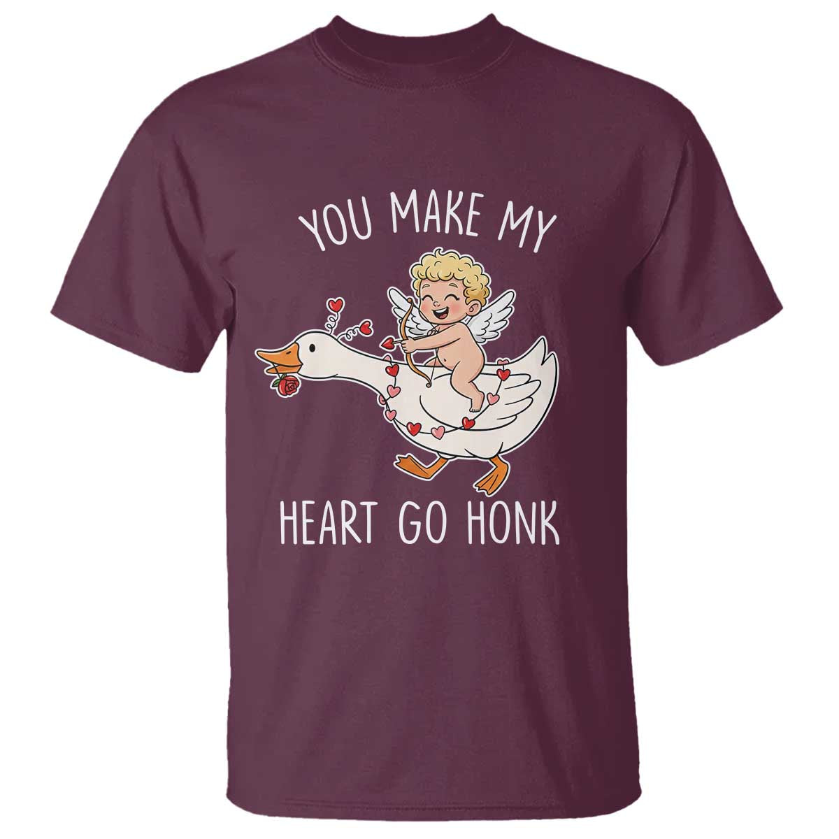 You Make My Heart Go Honk T Shirt Funny Valentine Goose - Wonder Print Shop