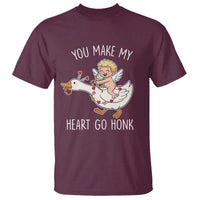 You Make My Heart Go Honk T Shirt Funny Valentine Goose - Wonder Print Shop