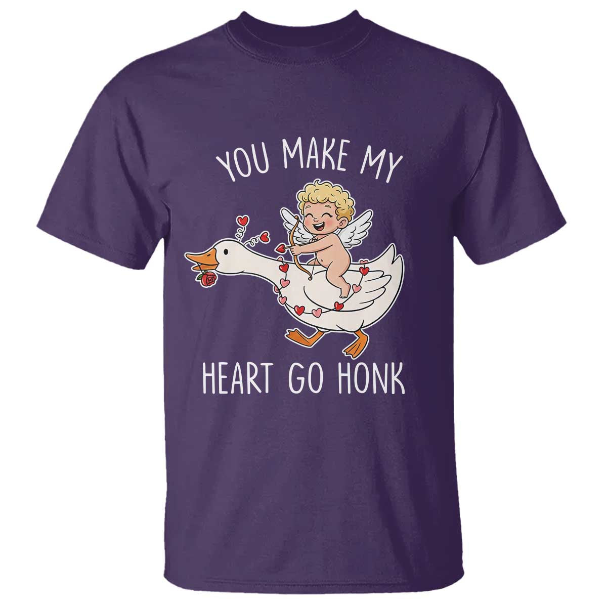 You Make My Heart Go Honk T Shirt Funny Valentine Goose - Wonder Print Shop