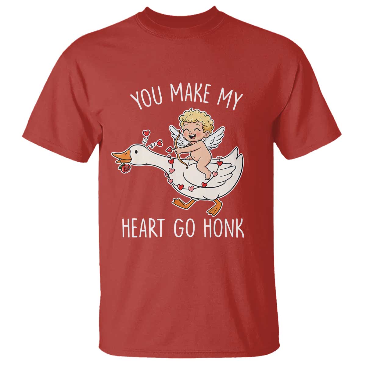 You Make My Heart Go Honk T Shirt Funny Valentine Goose - Wonder Print Shop