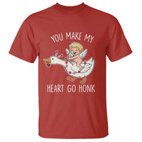 You Make My Heart Go Honk T Shirt Funny Valentine Goose - Wonder Print Shop