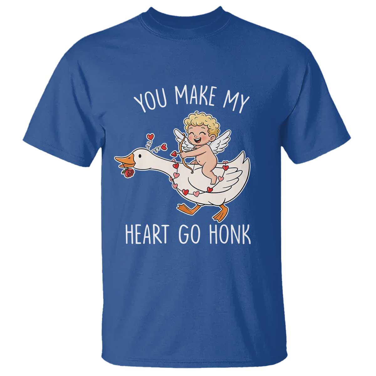 You Make My Heart Go Honk T Shirt Funny Valentine Goose - Wonder Print Shop