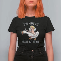You Make My Heart Go Honk T Shirt For Women Funny Valentine Goose - Wonder Print Shop