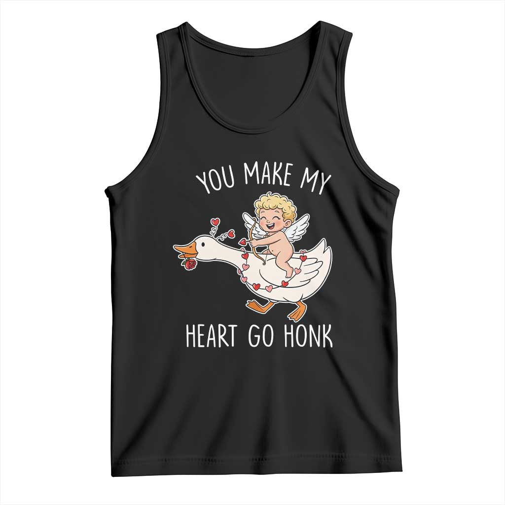 You Make My Heart Go Honk Tank Top Funny Valentine Goose - Wonder Print Shop