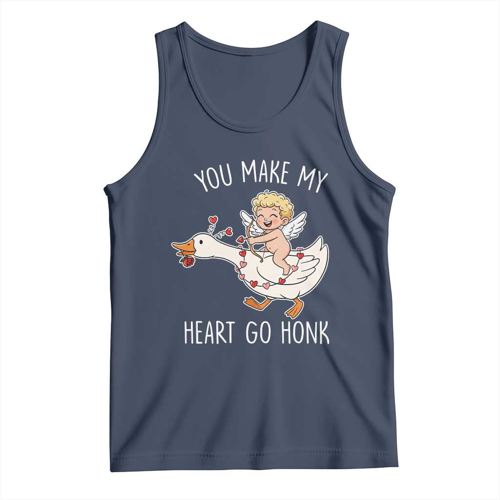 You Make My Heart Go Honk Tank Top Funny Valentine Goose - Wonder Print Shop