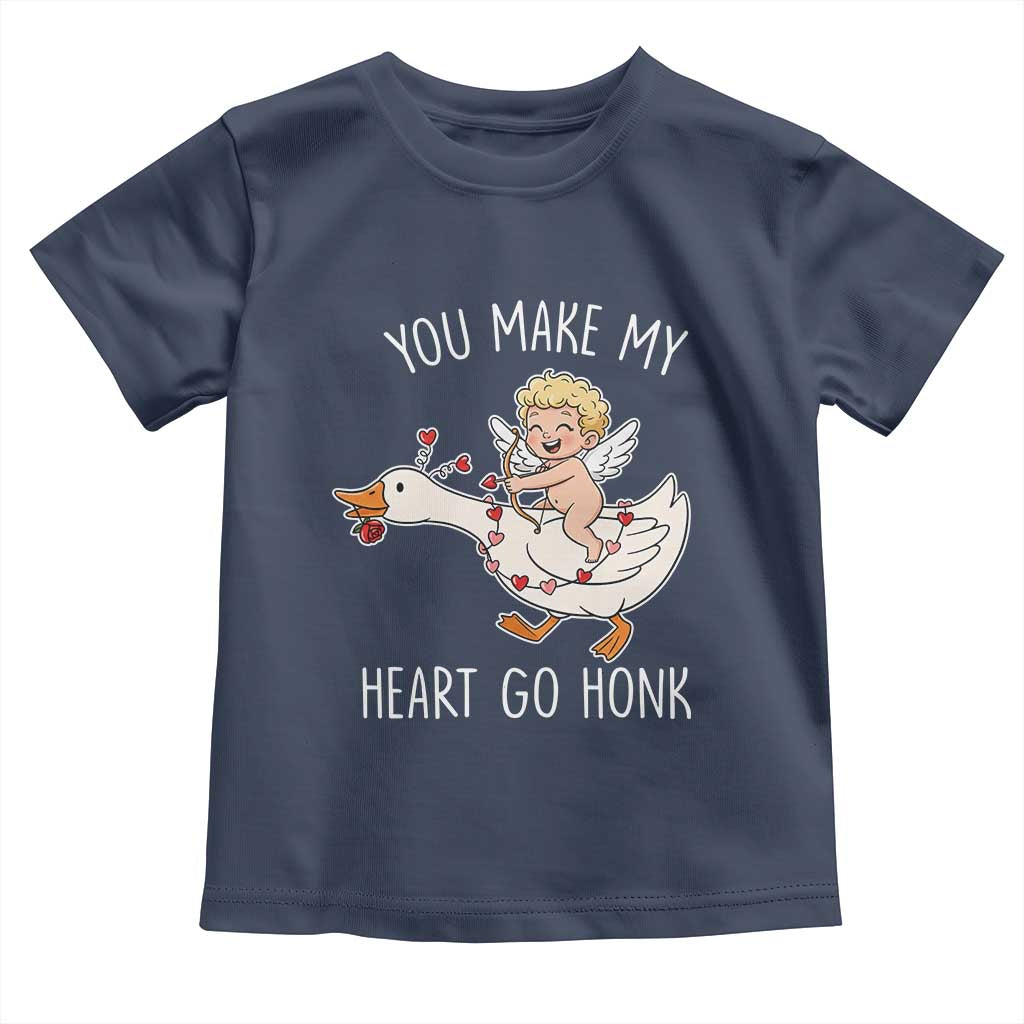 You Make My Heart Go Honk Toddler T Shirt Funny Valentine Goose - Wonder Print Shop