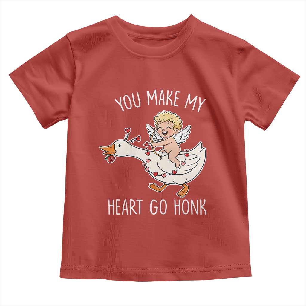 You Make My Heart Go Honk Toddler T Shirt Funny Valentine Goose - Wonder Print Shop