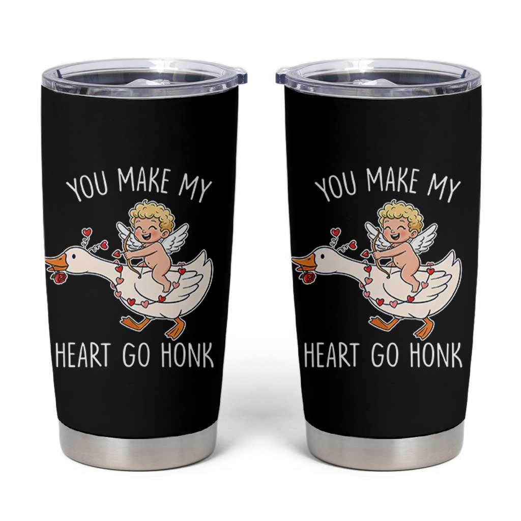 You Make My Heart Go Honk Tumbler Cup Funny Valentine Goose - Wonder Print Shop