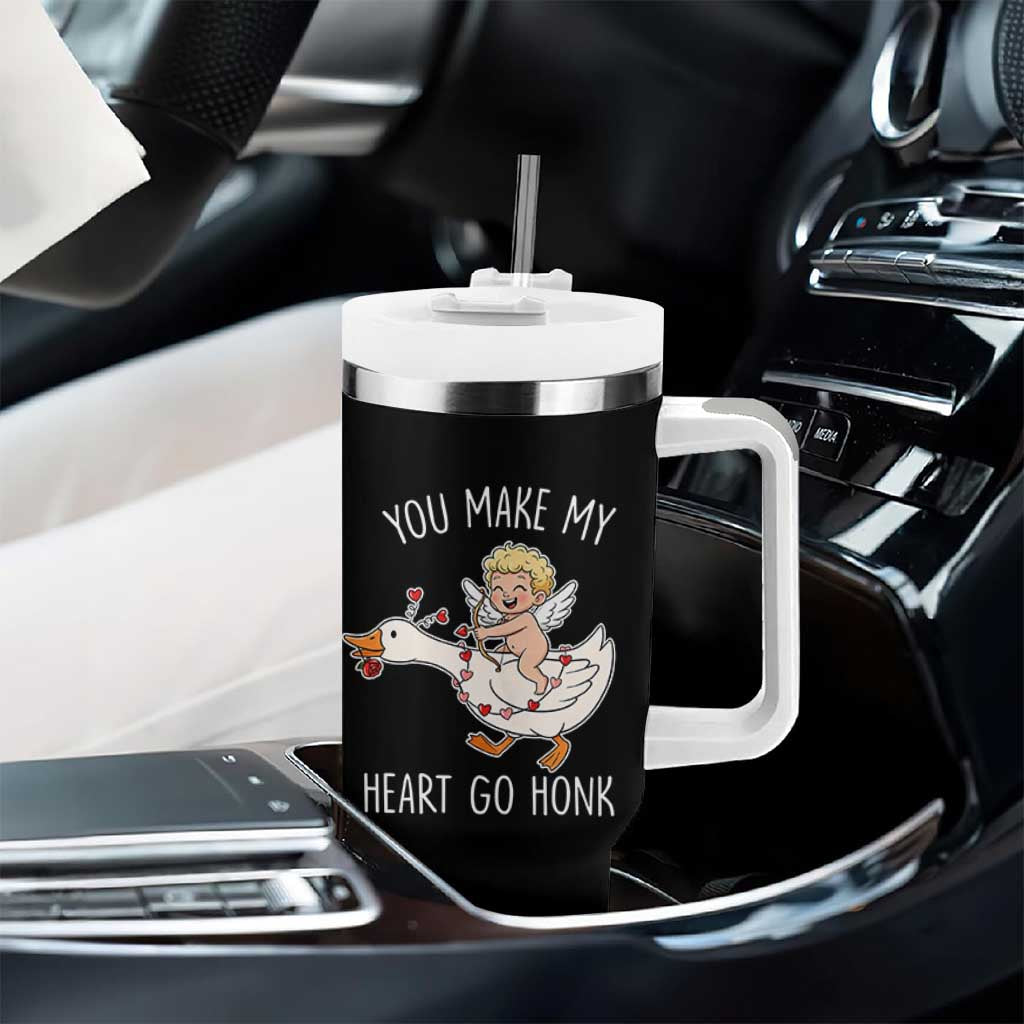 You Make My Heart Go Honk Tumbler With Handle Funny Valentine Goose - Wonder Print Shop