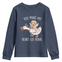 You Make My Heart Go Honk Youth Sweatshirt Funny Valentine Goose - Wonder Print Shop