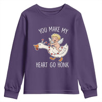 You Make My Heart Go Honk Youth Sweatshirt Funny Valentine Goose - Wonder Print Shop