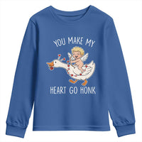 You Make My Heart Go Honk Youth Sweatshirt Funny Valentine Goose - Wonder Print Shop