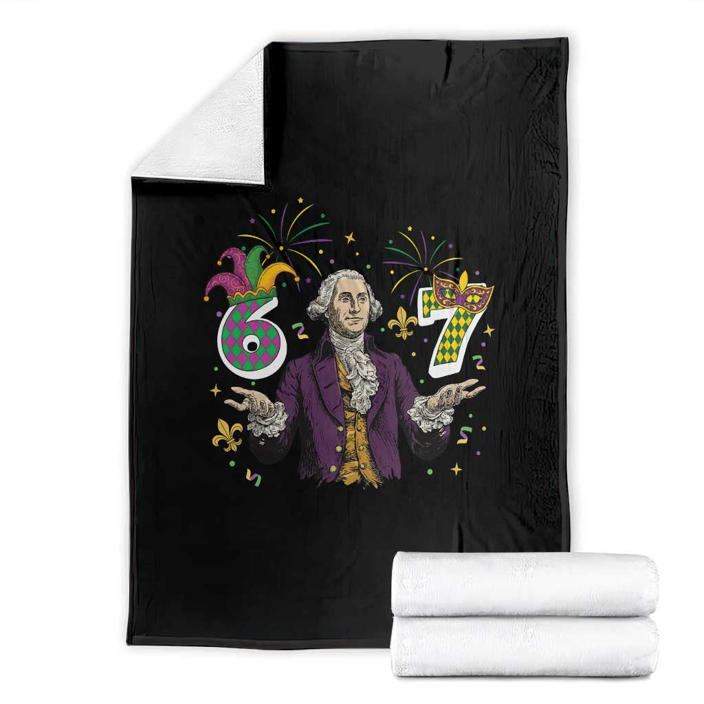 67 Mardi Gras Throw Blanket Funny Six Seven George Washington Meme