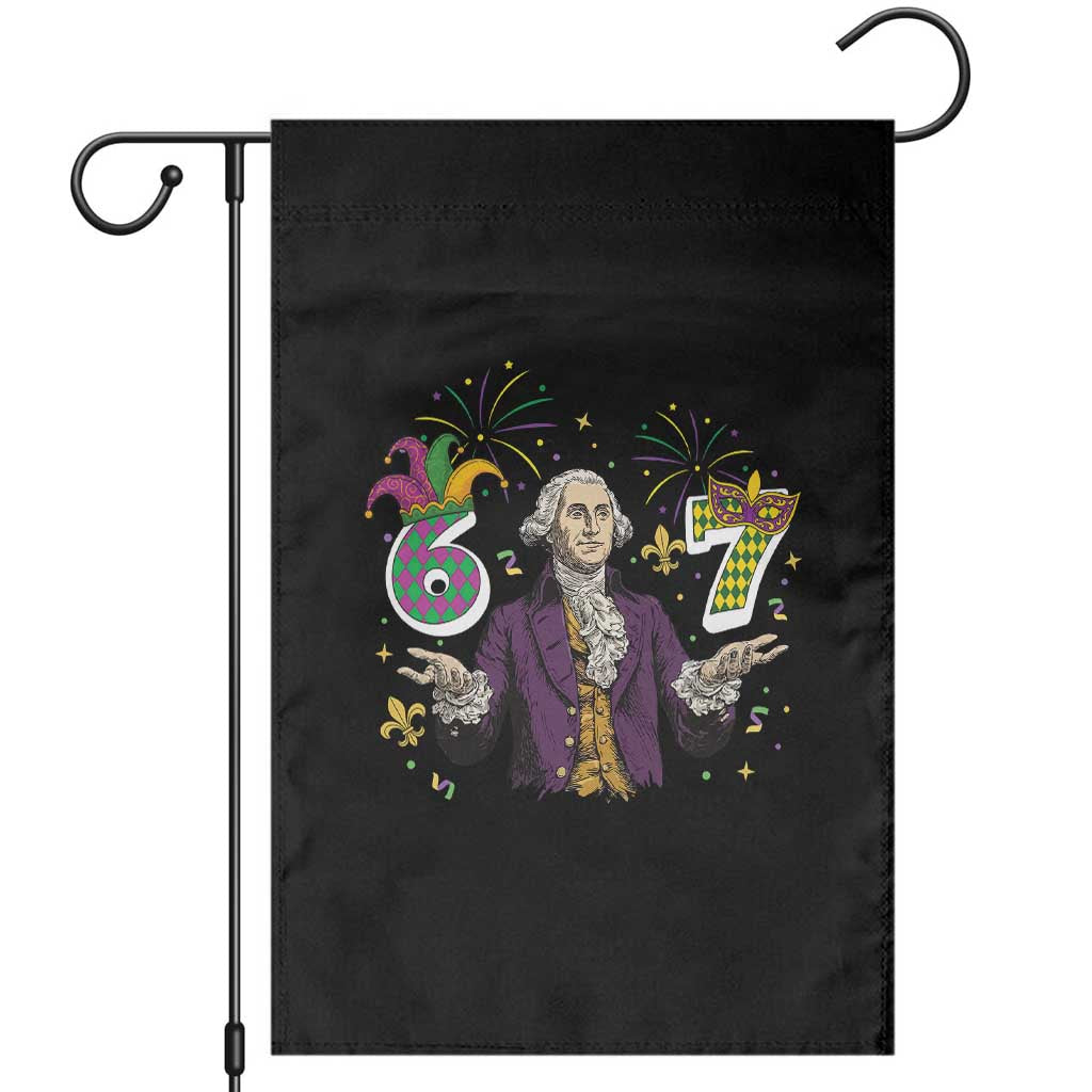 67 Mardi Gras Garden Flag Funny Six Seven George Washington Meme