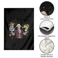 67 Mardi Gras Garden Flag Funny Six Seven George Washington Meme