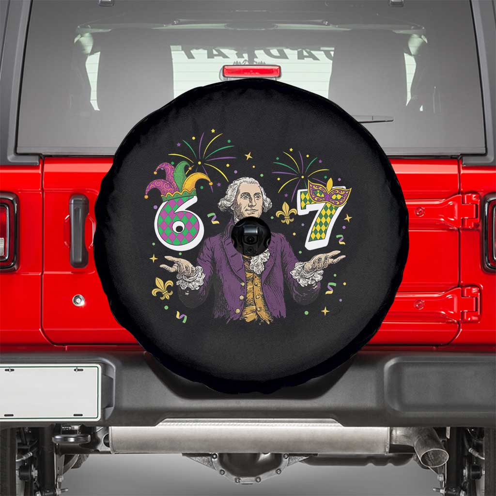 67 Mardi Gras Spare Tire Cover Funny Six Seven George Washington Meme