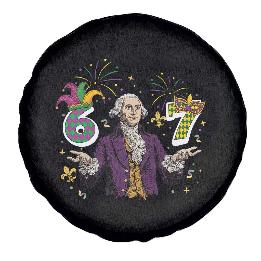 67 Mardi Gras Spare Tire Cover Funny Six Seven George Washington Meme