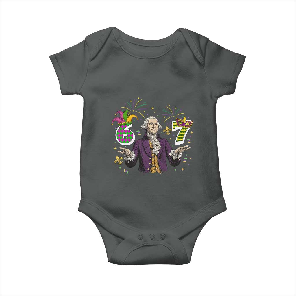 67 Mardi Gras Baby Onesie Funny Six Seven George Washington Meme