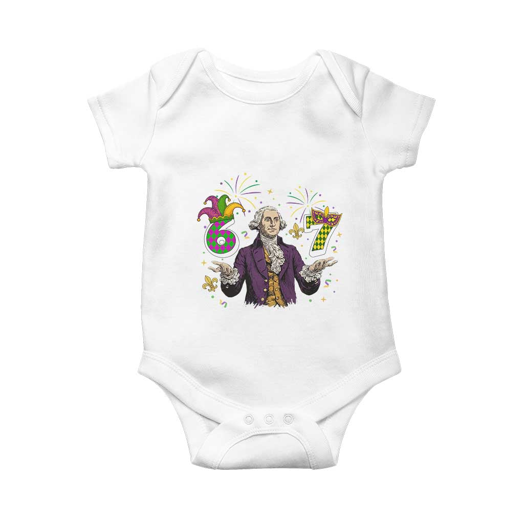 67 Mardi Gras Baby Onesie Funny Six Seven George Washington Meme