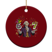 67 Mardi Gras Ceramic Ornament Funny Six Seven George Washington Meme