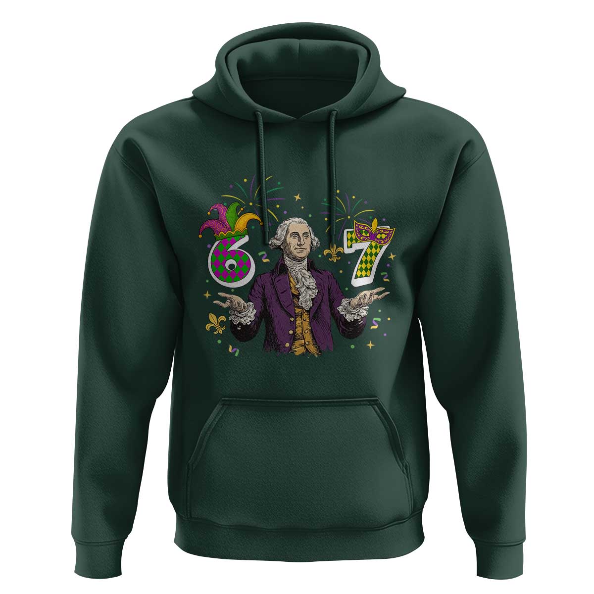 67 Mardi Gras Hoodie Funny Six Seven George Washington Meme