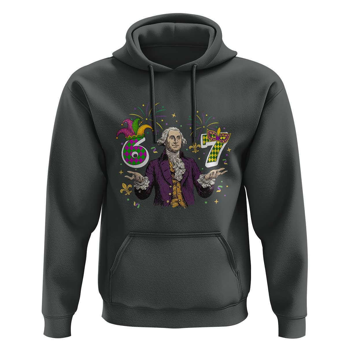 67 Mardi Gras Hoodie Funny Six Seven George Washington Meme