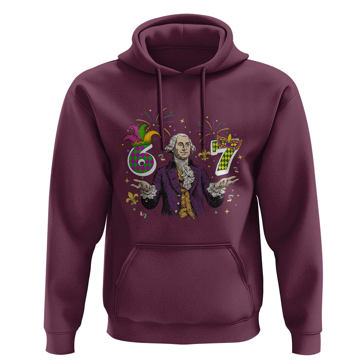 67 Mardi Gras Hoodie Funny Six Seven George Washington Meme