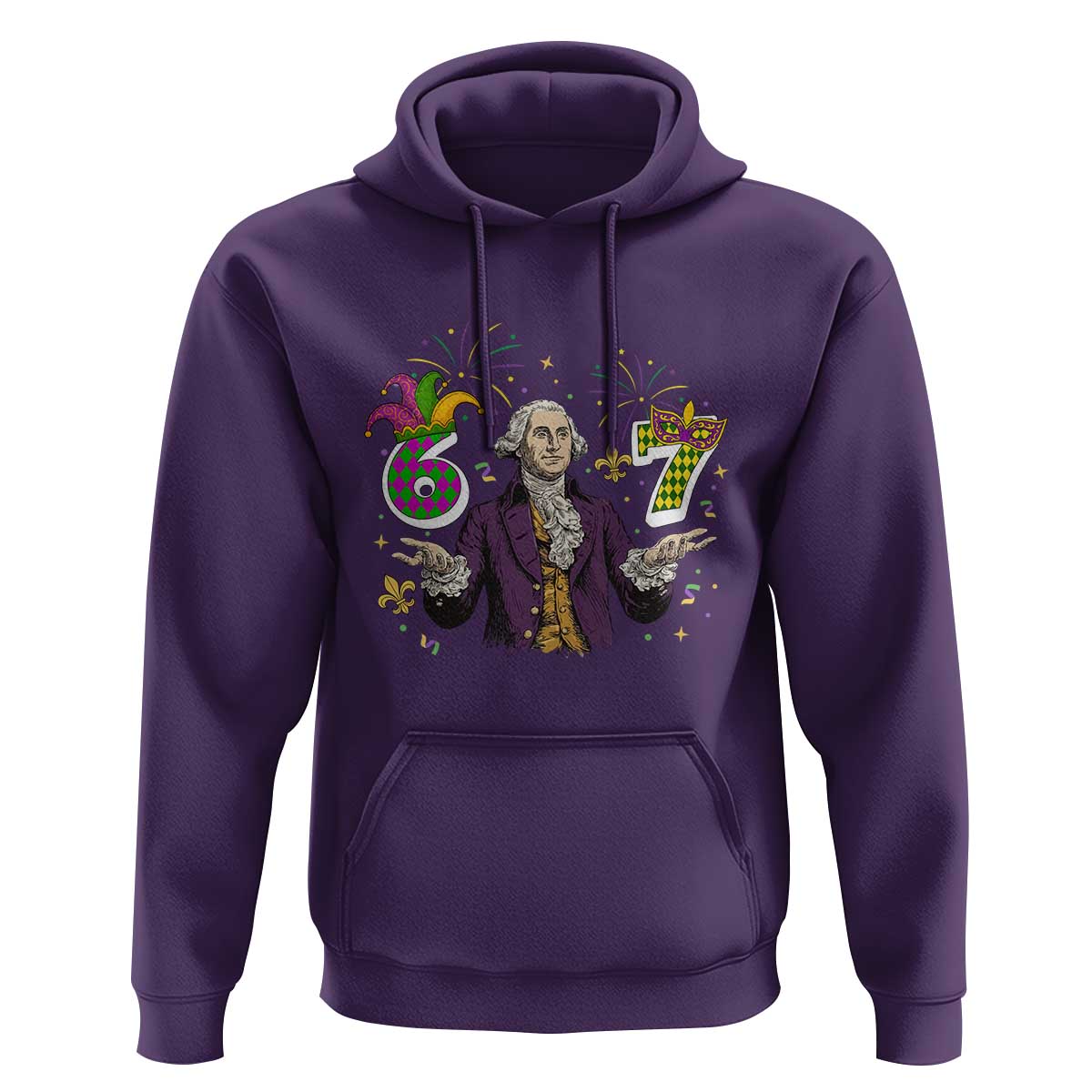 67 Mardi Gras Hoodie Funny Six Seven George Washington Meme