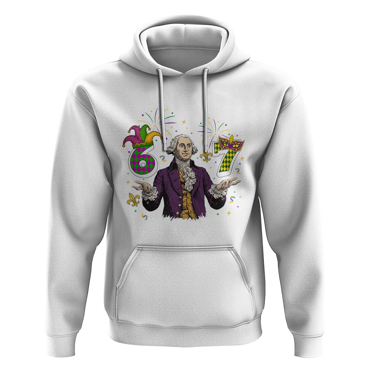 67 Mardi Gras Hoodie Funny Six Seven George Washington Meme