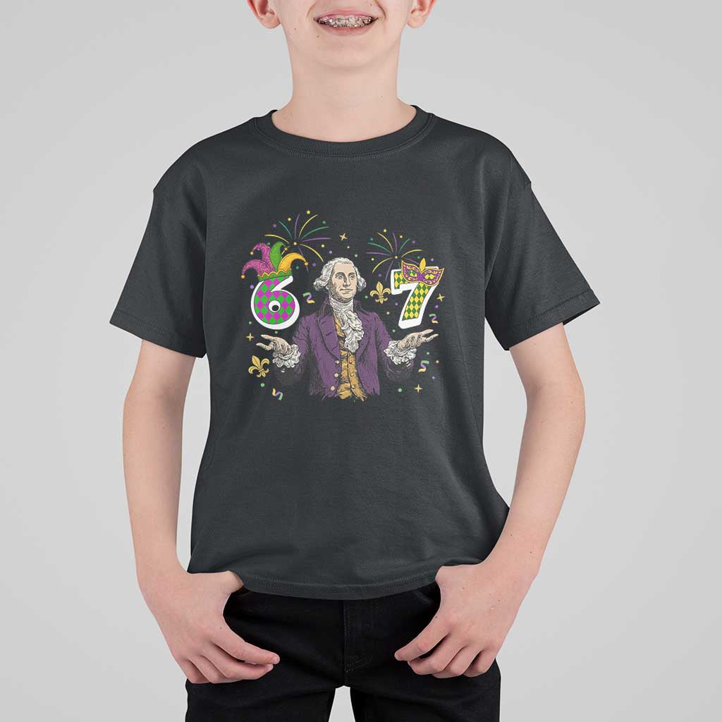 67 Mardi Gras T Shirt For Kid Funny Six Seven George Washington Meme