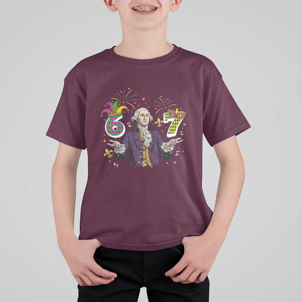 67 Mardi Gras T Shirt For Kid Funny Six Seven George Washington Meme