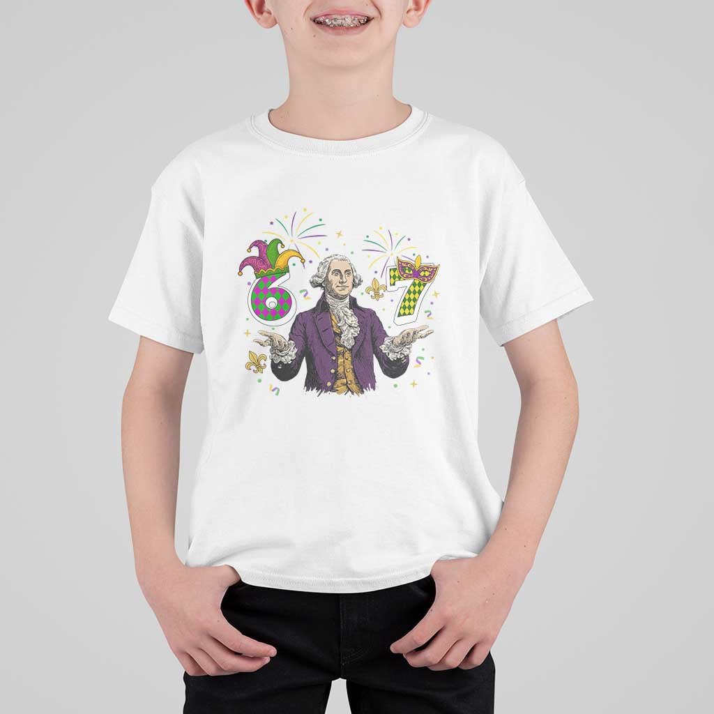 67 Mardi Gras T Shirt For Kid Funny Six Seven George Washington Meme