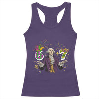 67 Mardi Gras Racerback Tank Top Funny Six Seven George Washington Meme