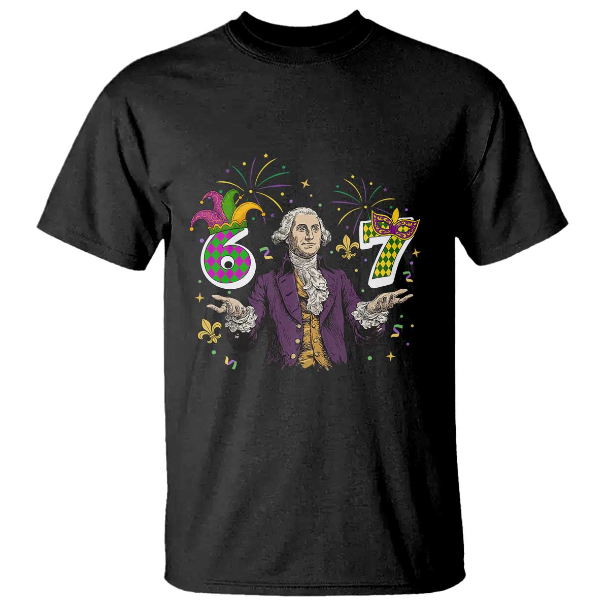 67 Mardi Gras T Shirt Funny Six Seven George Washington Meme