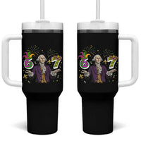 67 Mardi Gras Tumbler With Handle Funny Six Seven George Washington Meme