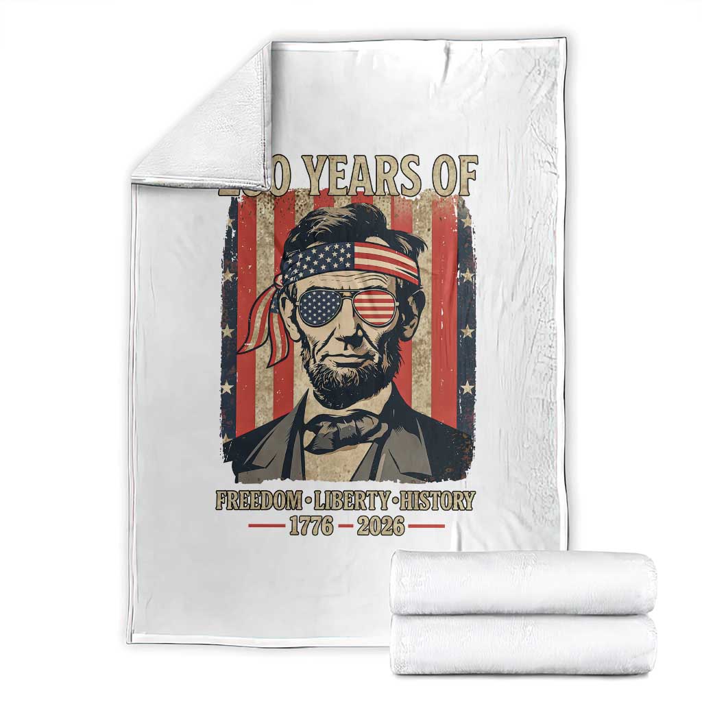 Abraham Lincoln Freedom Retro Throw Blanket 250 Years of Freedom Liberty History