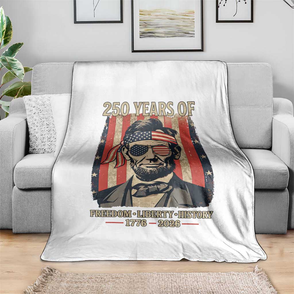 Abraham Lincoln Freedom Retro Throw Blanket 250 Years of Freedom Liberty History