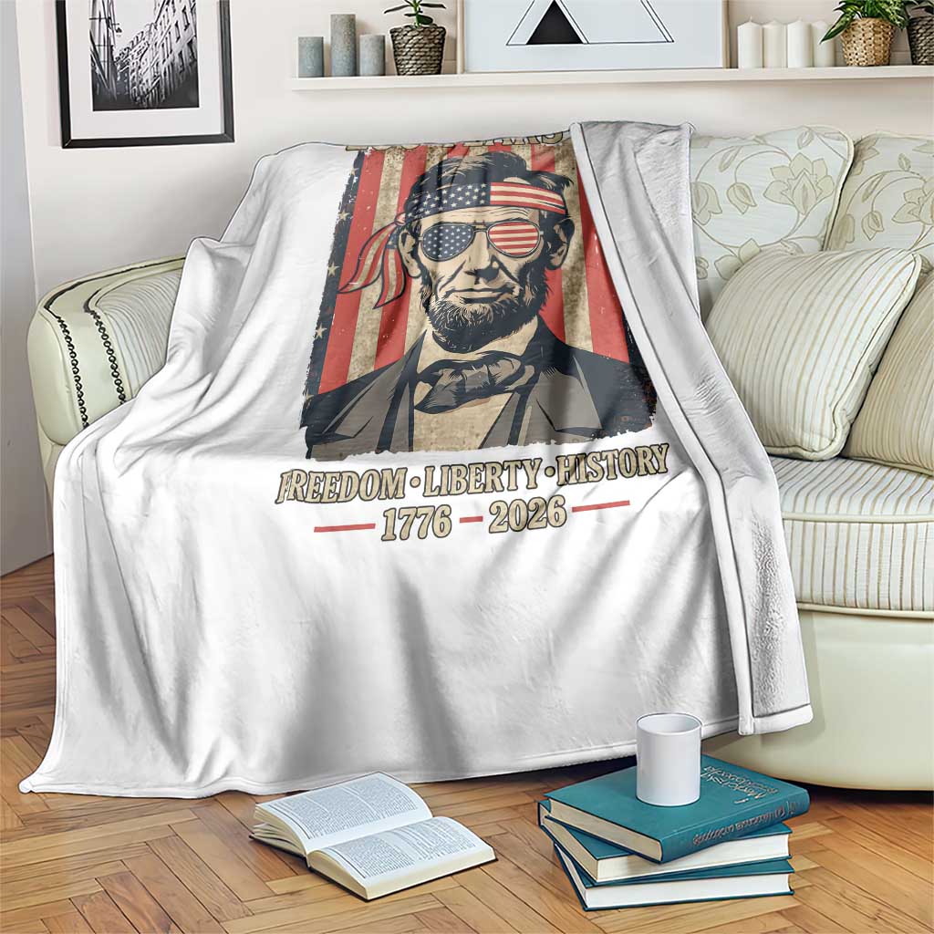 Abraham Lincoln Freedom Retro Throw Blanket 250 Years of Freedom Liberty History