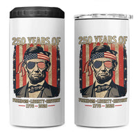 Abraham Lincoln Freedom Retro 4 in 1 Can Cooler Tumbler 250 Years of Freedom Liberty History
