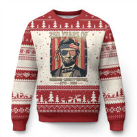 Abraham Lincoln Freedom Retro Ugly Christmas Sweater 250 Years of Freedom Liberty History