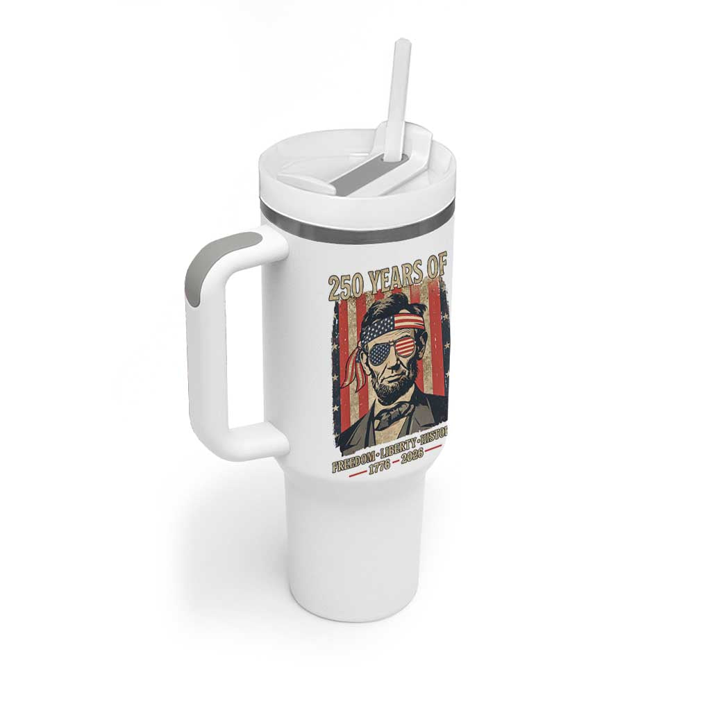 Abraham Lincoln Freedom Retro Tumbler With Handle 250 Years of Freedom Liberty History