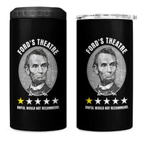 Abraham Lincoln History Teacher 4 in 1 Can Cooler Tumbler Ford's Theatre Awful Would Not Recommend