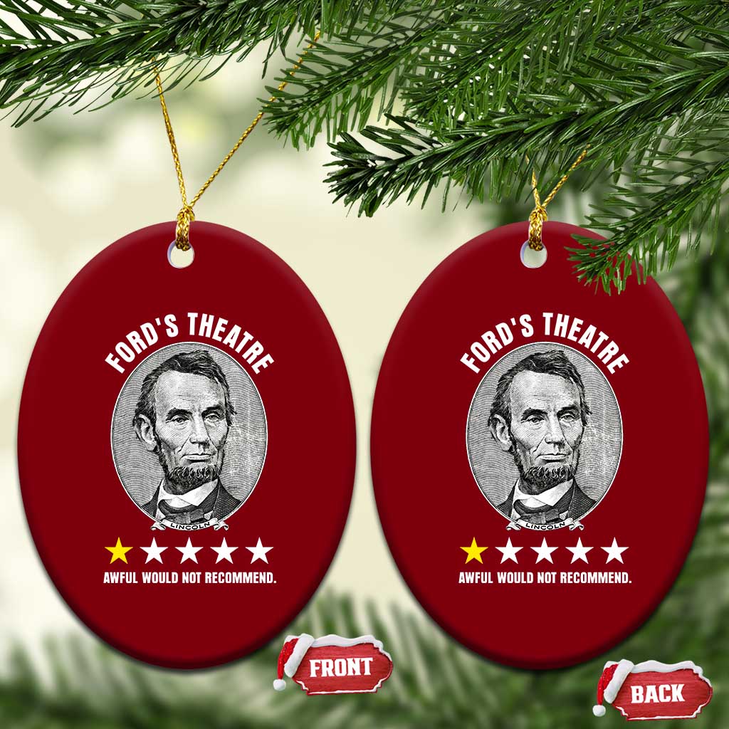 Abraham Lincoln History Teacher Ceramic Ornament Ford's Theatre Awful Would Not Recommend