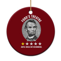 Abraham Lincoln History Teacher Ceramic Ornament Ford's Theatre Awful Would Not Recommend
