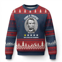 Abraham Lincoln History Teacher Ugly Christmas Sweater Ford's Theatre Awful Would Not Recommend