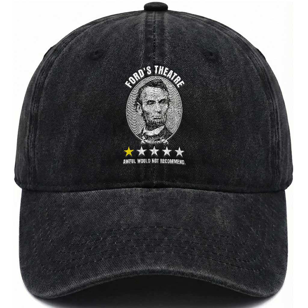 Abraham Lincoln History Teacher Washed Cotton Baseball Cap Ford's Theatre Awful Would Not Recommend