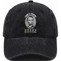Abraham Lincoln History Teacher Washed Cotton Baseball Cap Ford's Theatre Awful Would Not Recommend