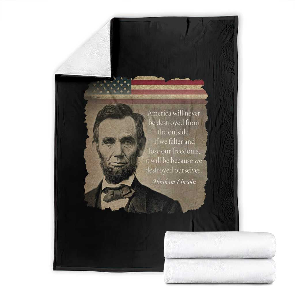 Abraham Lincoln Quote Throw Blanket American History Teacher School Presidents Day