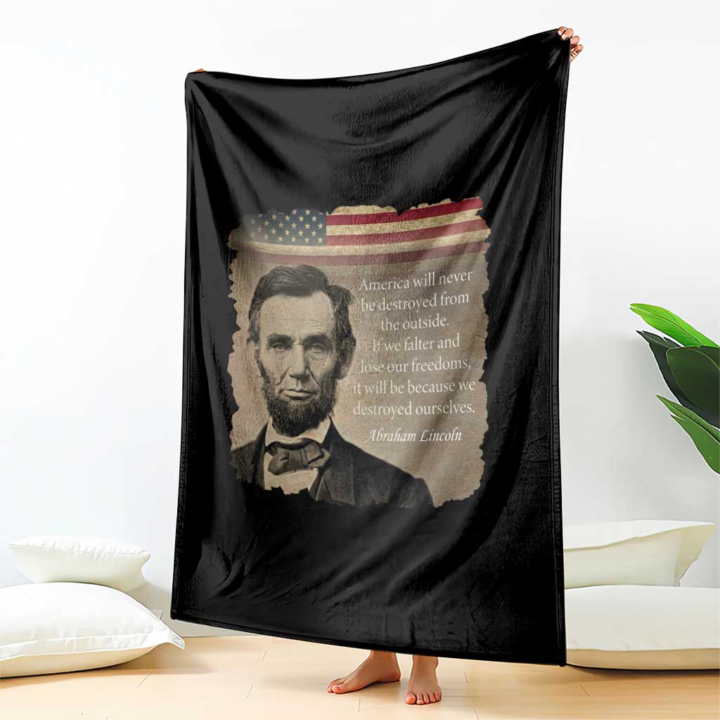 Abraham Lincoln Quote Throw Blanket American History Teacher School Presidents Day
