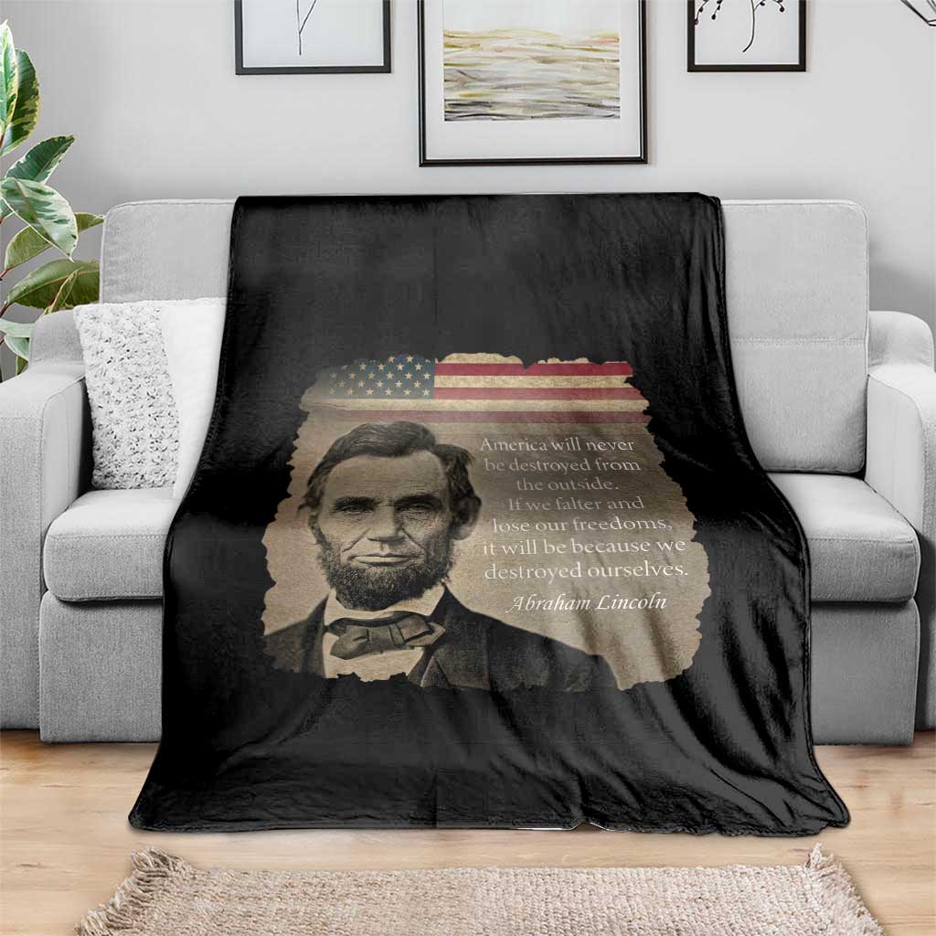 Abraham Lincoln Quote Throw Blanket American History Teacher School Presidents Day